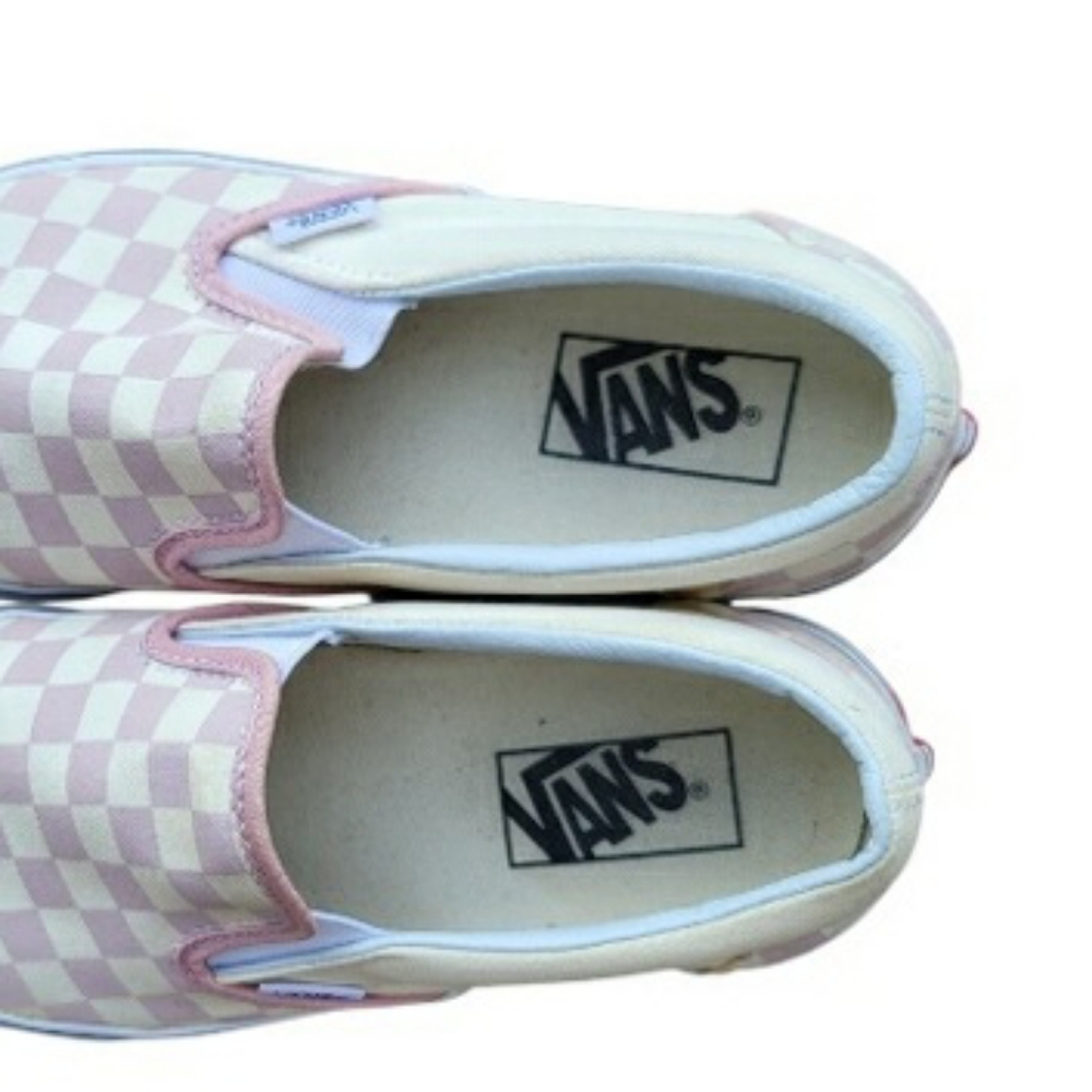 Vans Checkerboard Old Skool Sk8 Skate Classic Pink Cream Slip On Slipper Women 8 - Picture 7 of 12